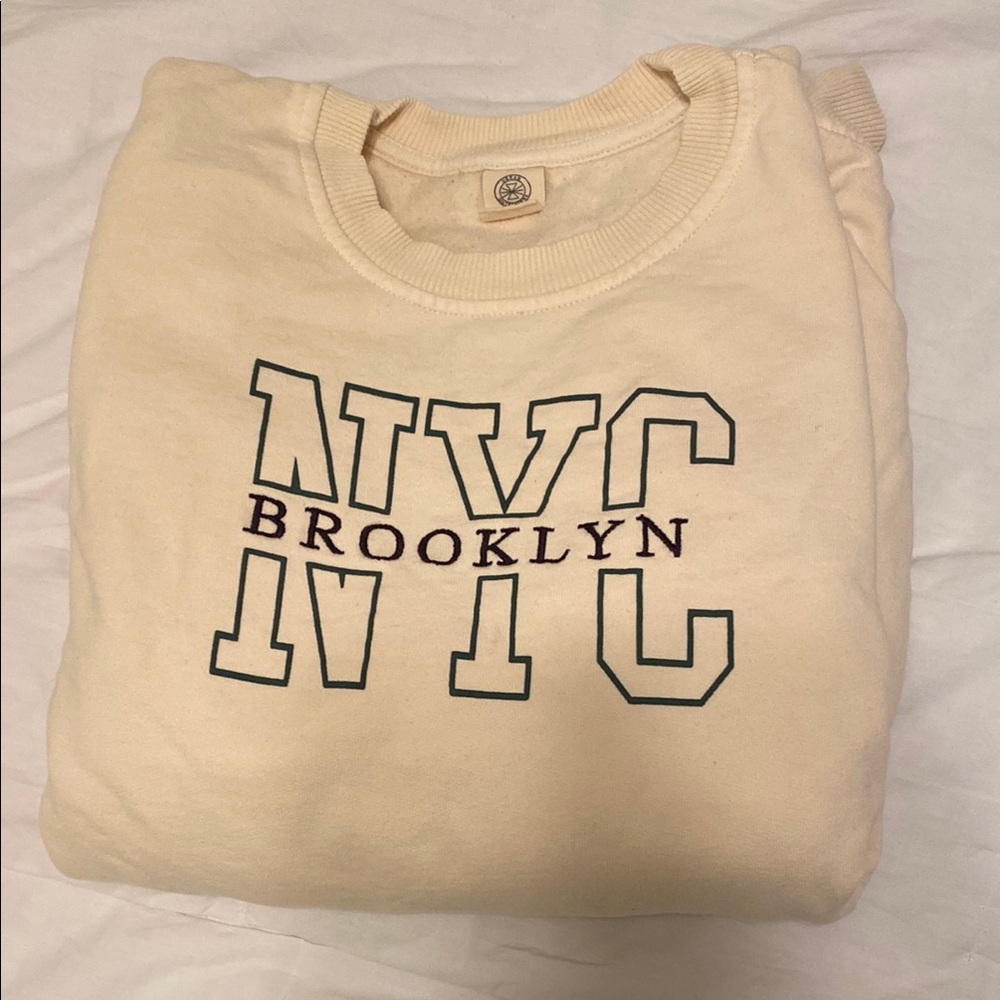 NYC Brooklyn Cream Crewneck Sweatshirt